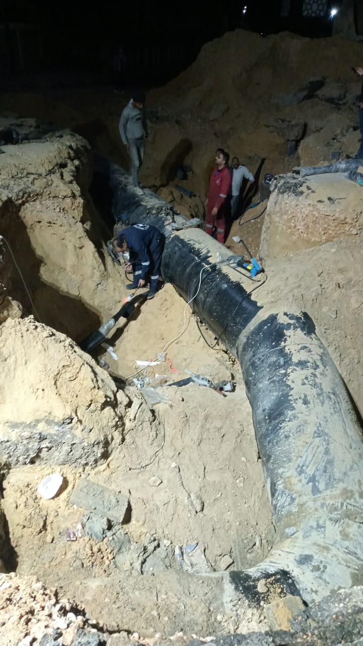 الانتهاء من أعمال إصلاح ماسورة مياه