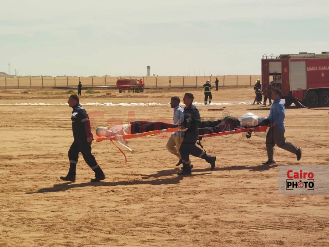 تجربة سقوط طائرة ركاب بمطار مرسى علم 