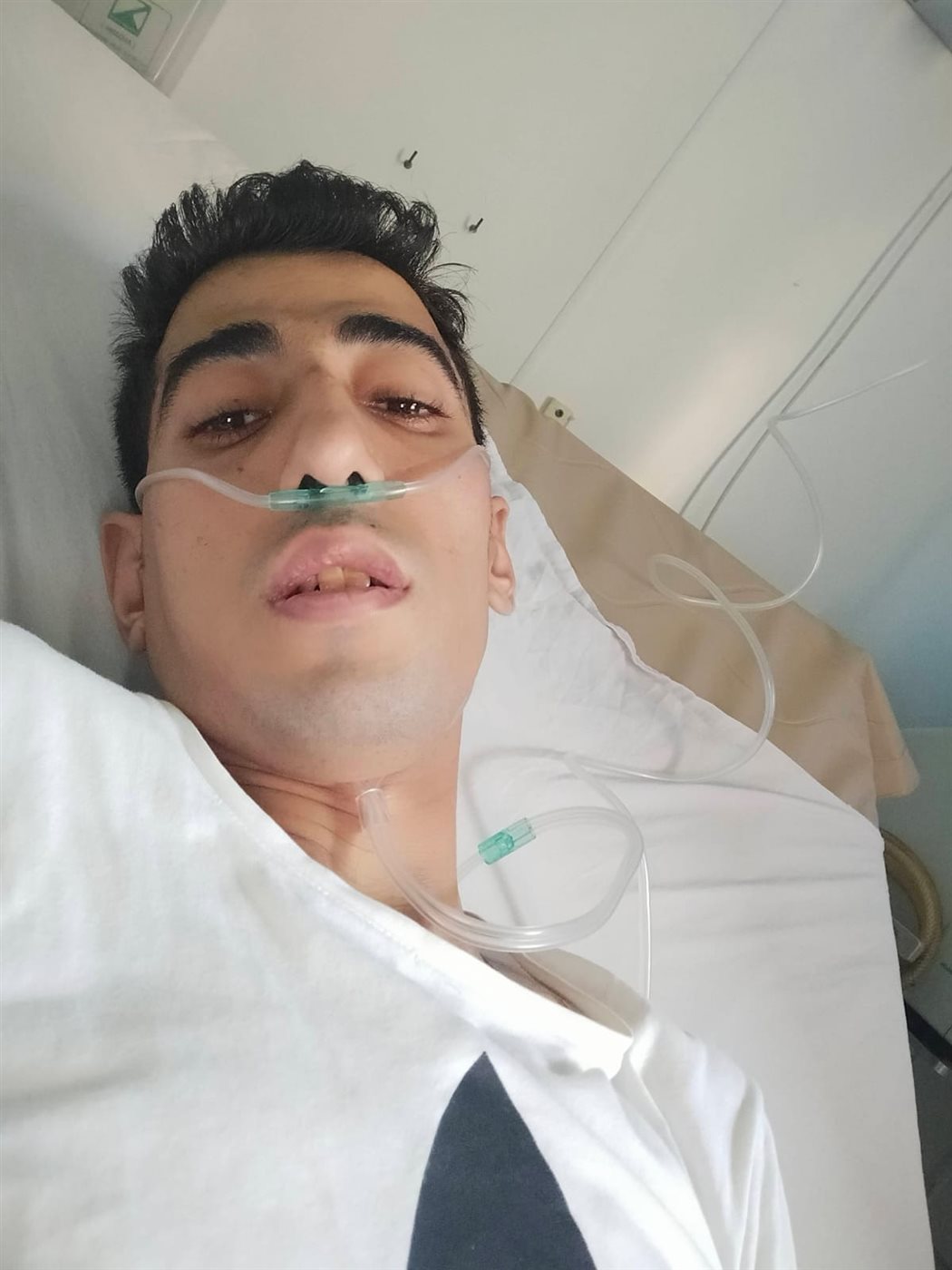 الشاب محمد إبراهيم سلطان مريض التليف الرئوي&nbsp;