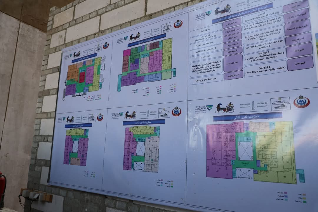 محافظ البحر الاحمر يتفقد أعمال مستشفى رأس غارب الجديدة 