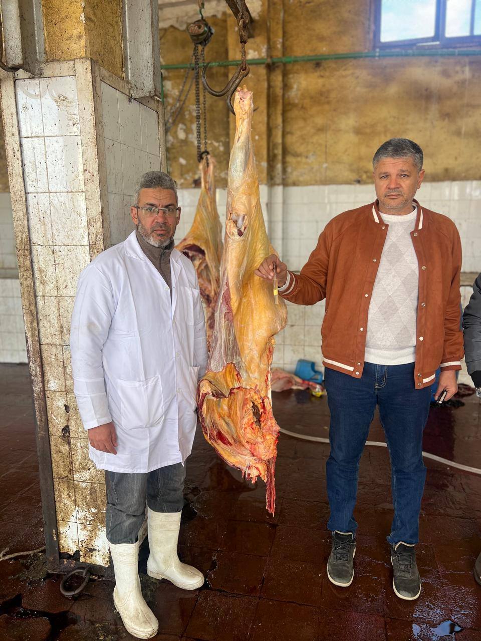 أثناء توقيع الكشف الطبي علي الذبيحة