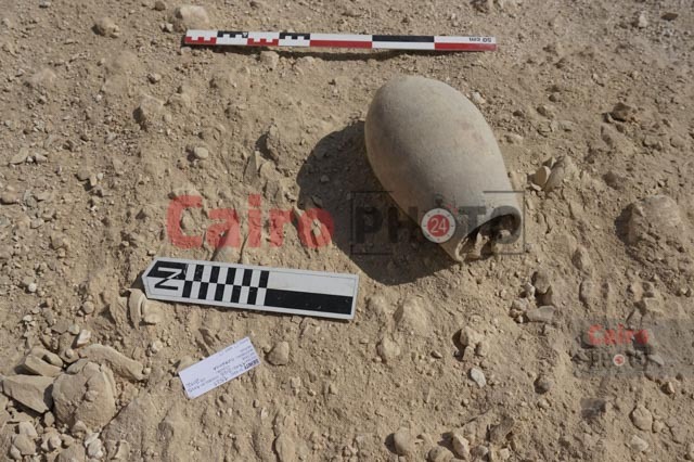 قطعة فخار مُكتشفه بواسطة البعثة الإسبانية بالأقصر   