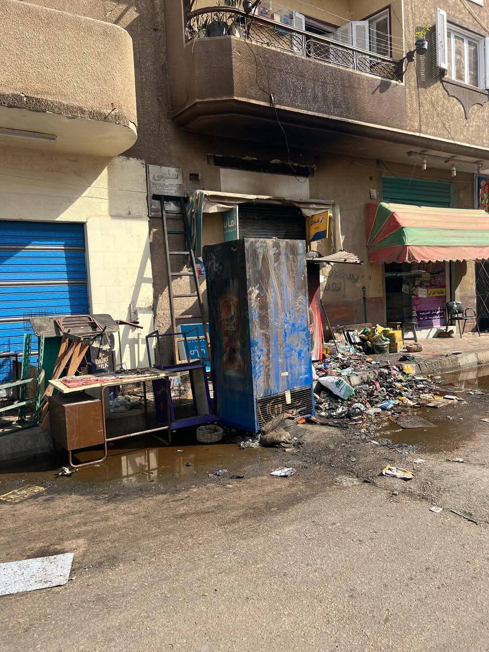 حريق محل بقالة في المنوفية