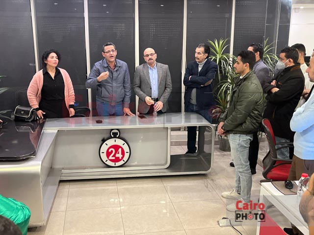 جانب من لقاء البلشي وعبد الحفيظ وفيولا