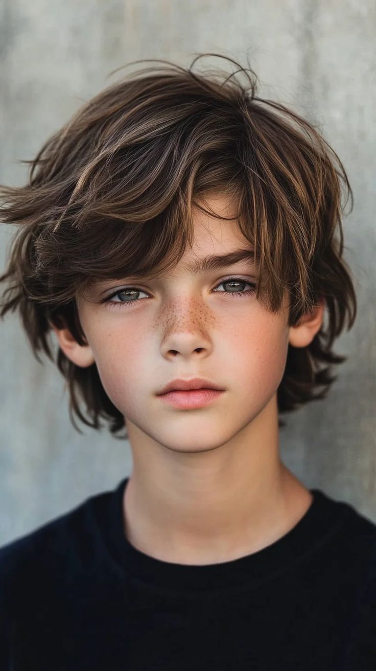 قصات شعر أطفال أولاد طويل