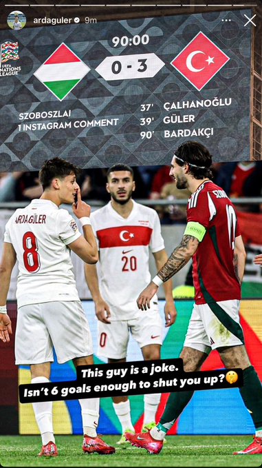 أردا جولر عبر حسابه الرسمي على إنستجرام