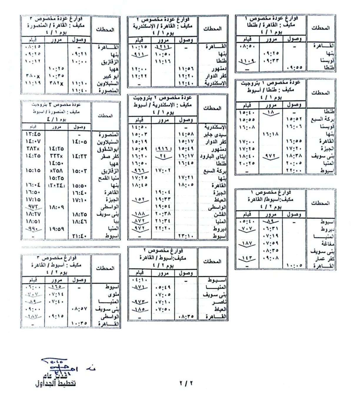 السكة الحديد تقرر تشغيل قطارات مخاصيص مكيفة على بعض خطوطها بداية من الخميس المقبل