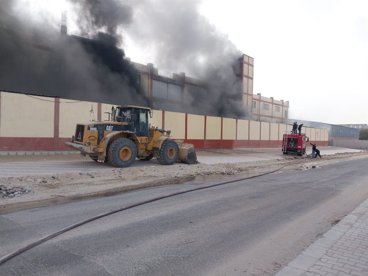 حريق مصنع نجف