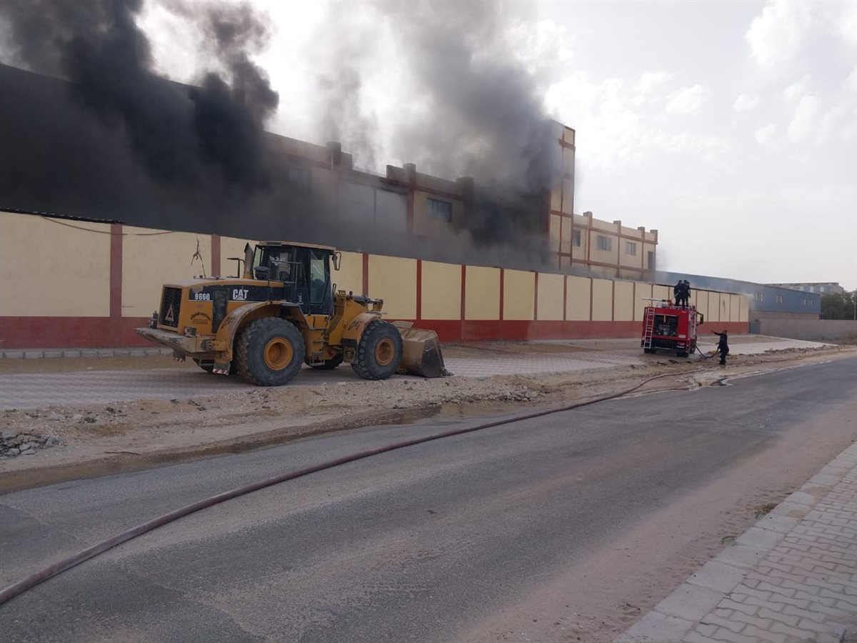 حريق مصنع نجف