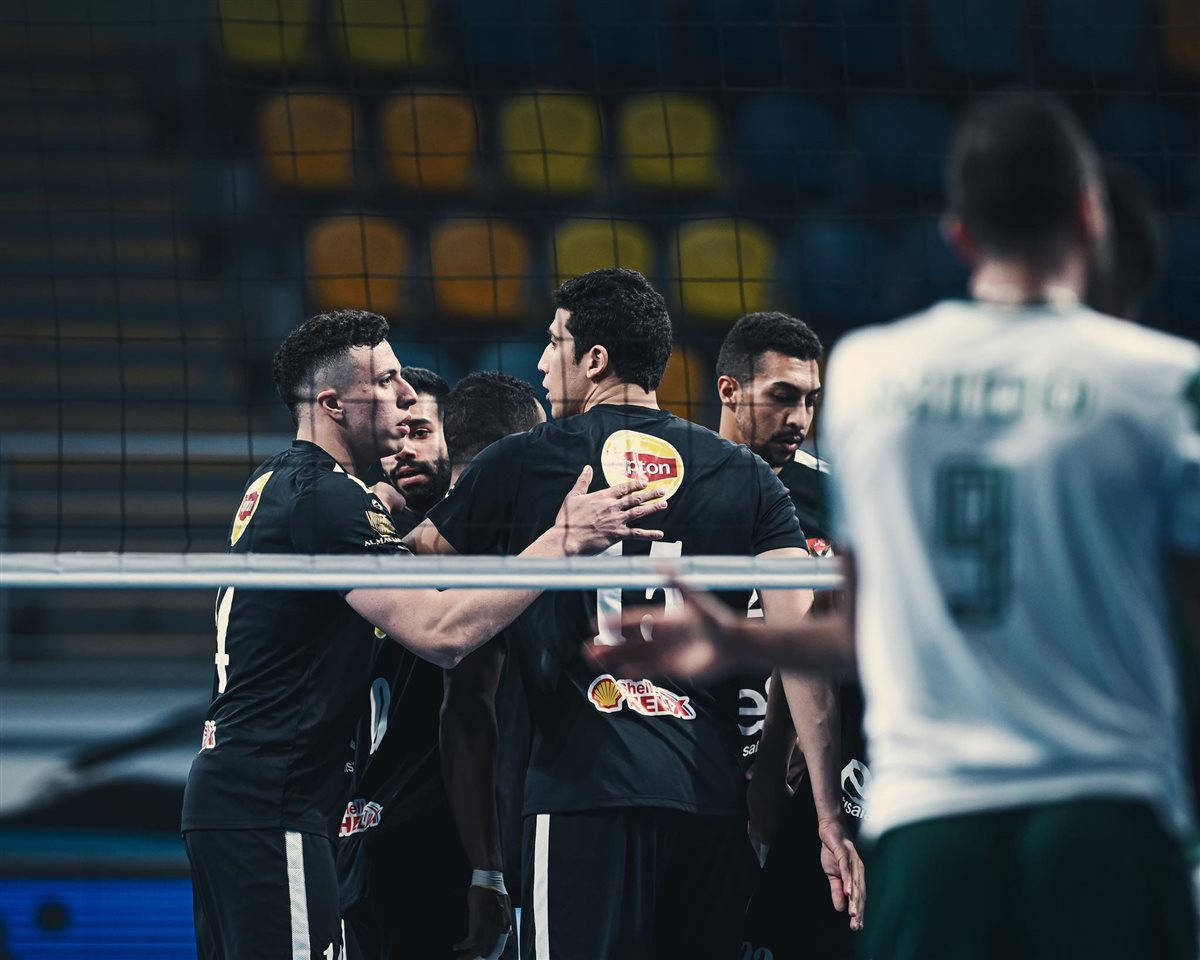 من مباراة طائرة الأهلي والاتحاد السكندري