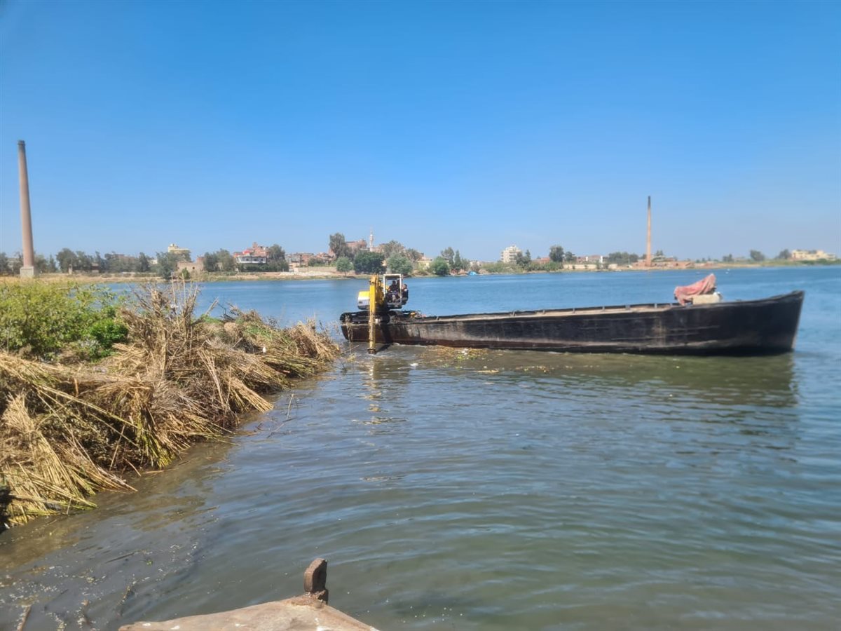 حملة مكبرة لإزالة أعمال تعدٍ على نهر النيل بالمحمودية 