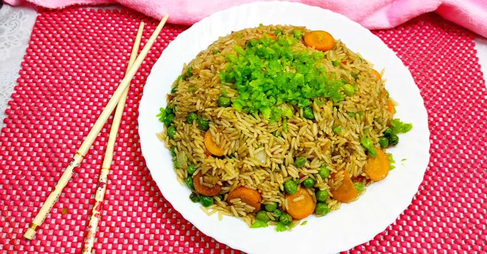 مقادير عمل أرز مقلي بالخضار