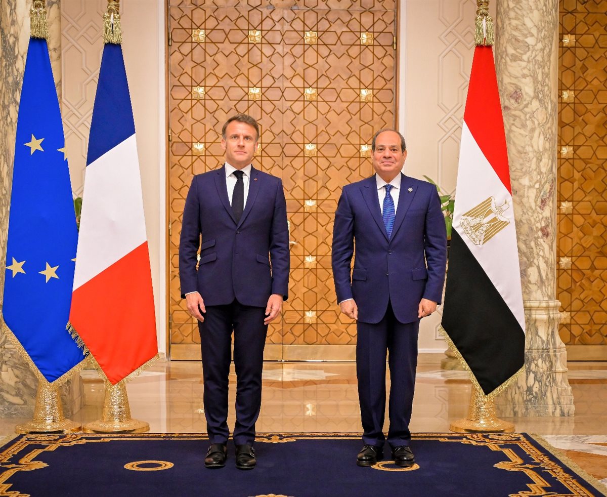 الرئيس السيسي والرئيس الفرنسي ماكرون