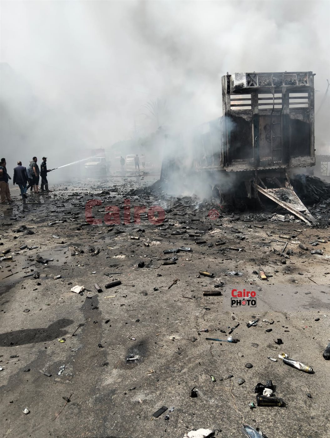  حريق سيارة نقل بسوهاج