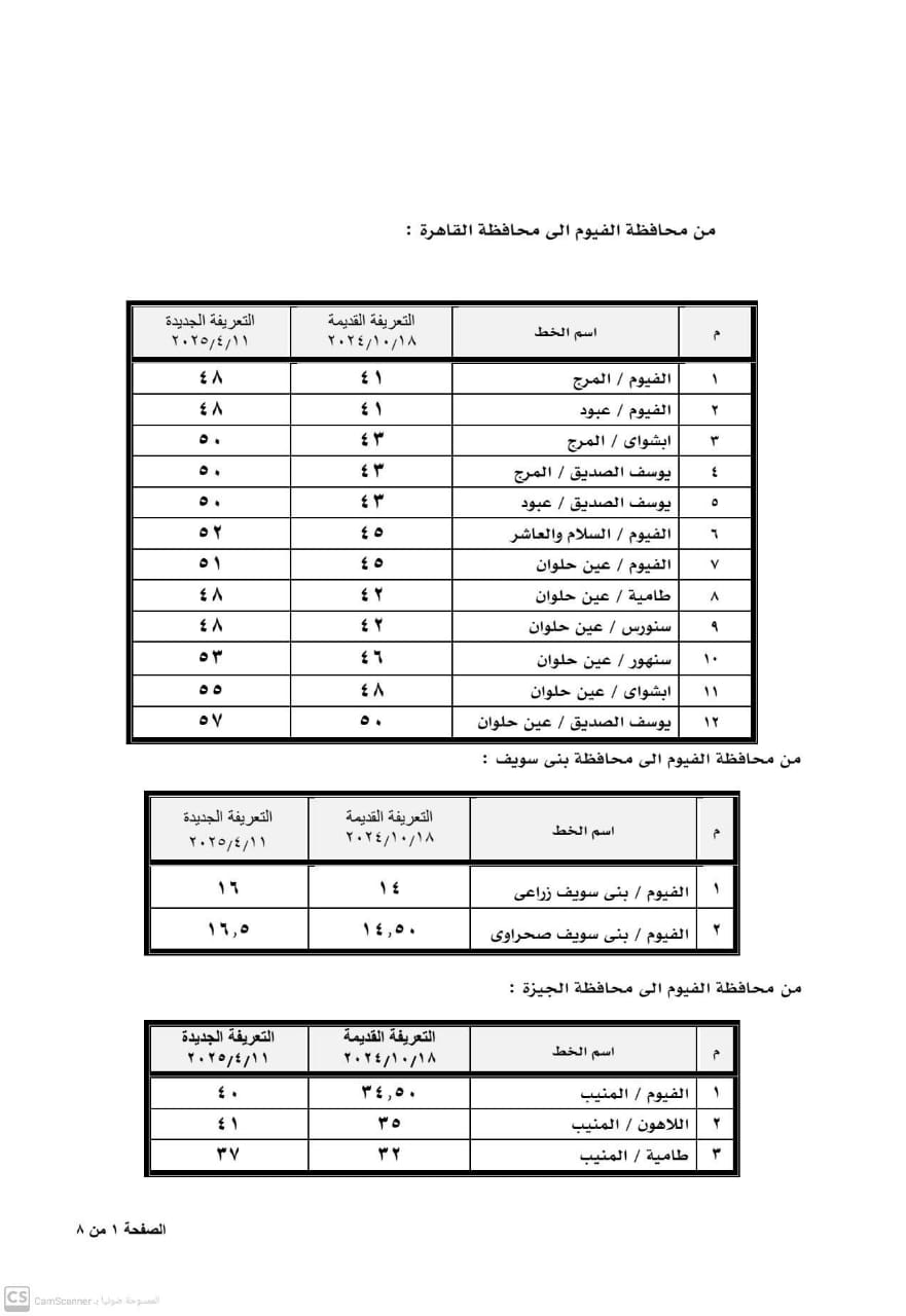 التعريفة الجديدة 