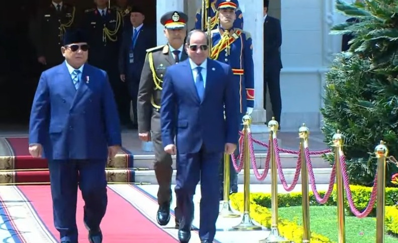 مراسم استقبال الرئيس الإندونيسي برابوو سوبيانتو بقصر الاتحادية