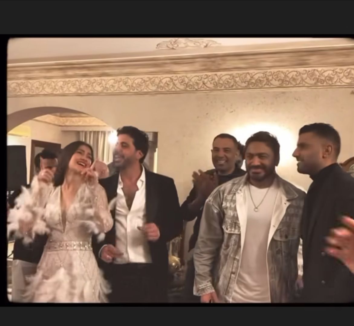 تامر حسني والمخرج محمد سامي يحضران حفل خطوبة المونتير عمرو عاكف