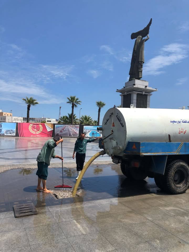 رفع مياه الأمطار من شوارع بورسعيد 