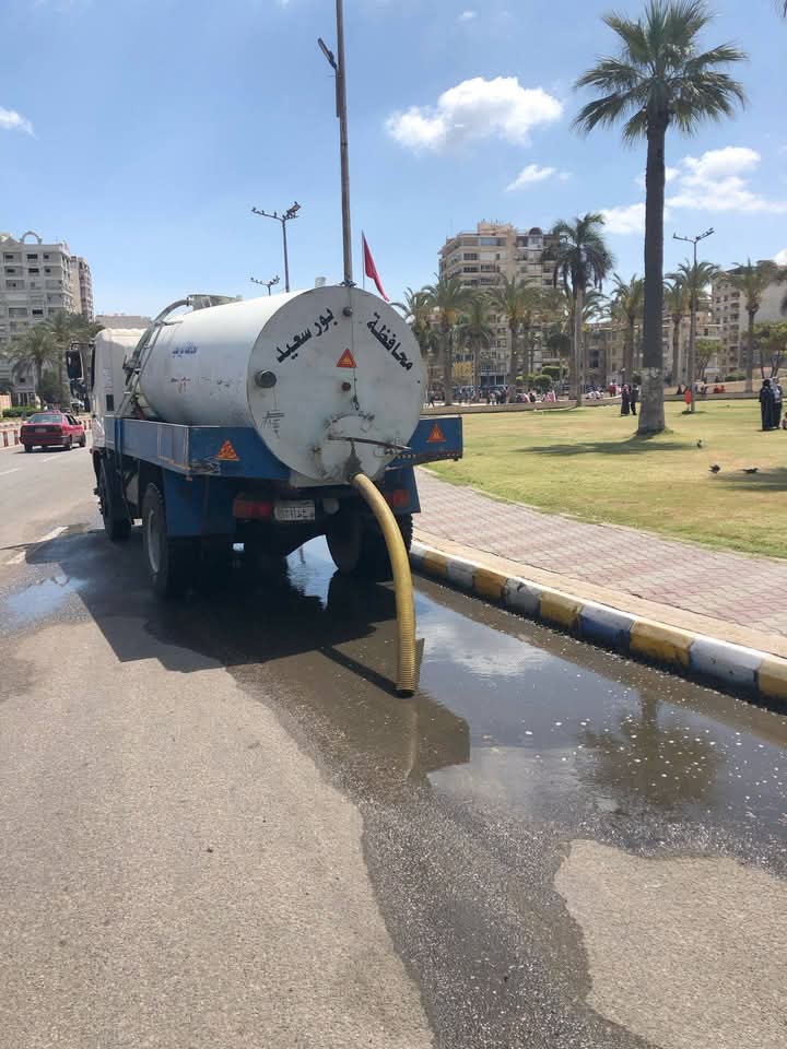 رفع مياه الأمطار من شوارع بورسعيد 