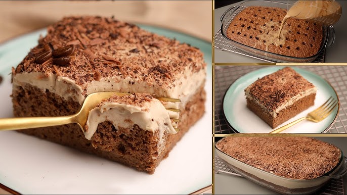 طريقة عمل كيكة قهوة باردة وسريعة