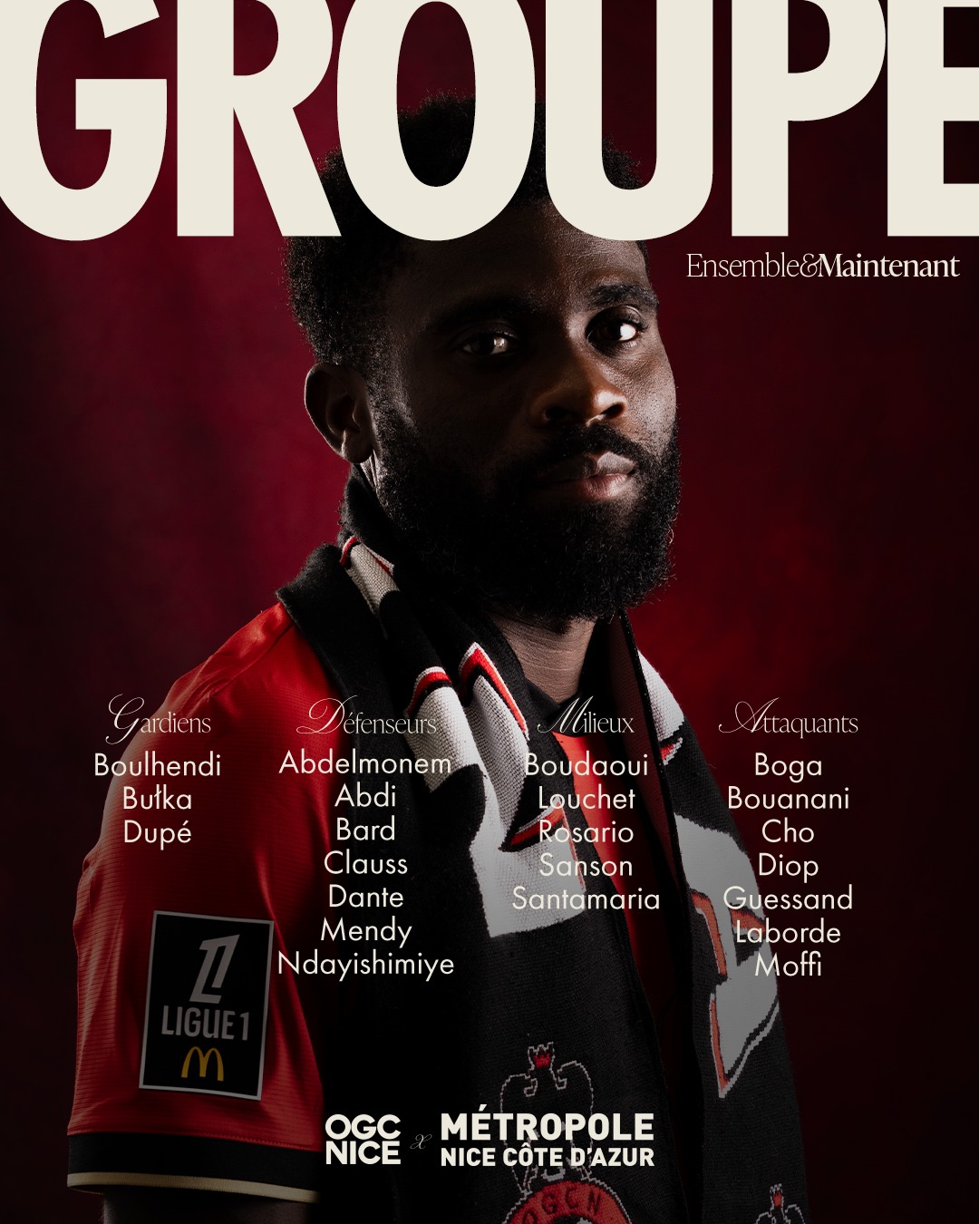 قائمة نيس لمواجهة أنجيه في الدوري الفرنسي