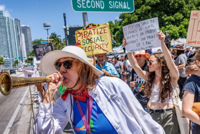 جانب من المظاهرات في أمريكا