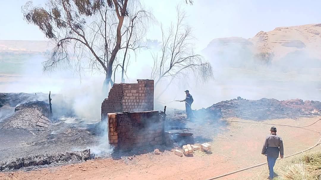 حريق باحدي شون الفمح بالوادى الجديد