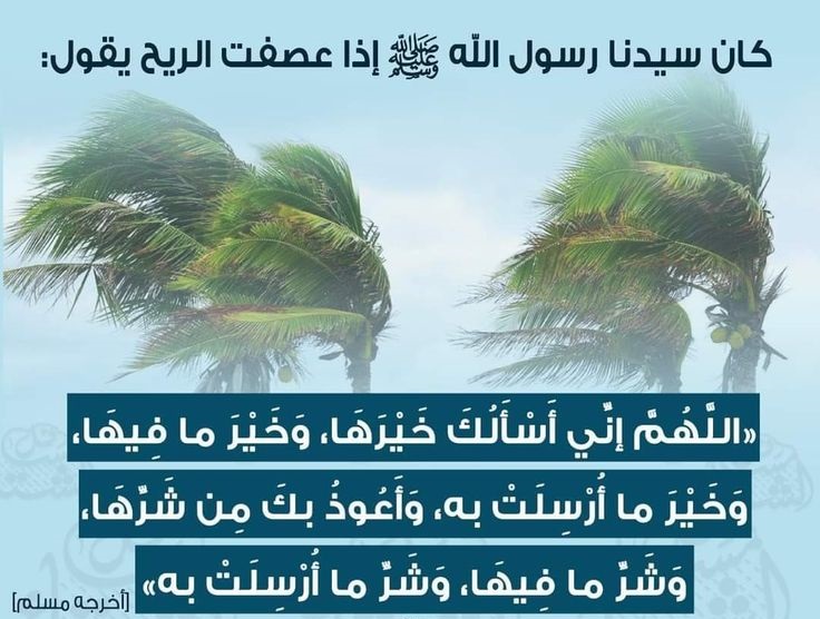 دعاء الرياح والعواصف كما ورد عن النبي