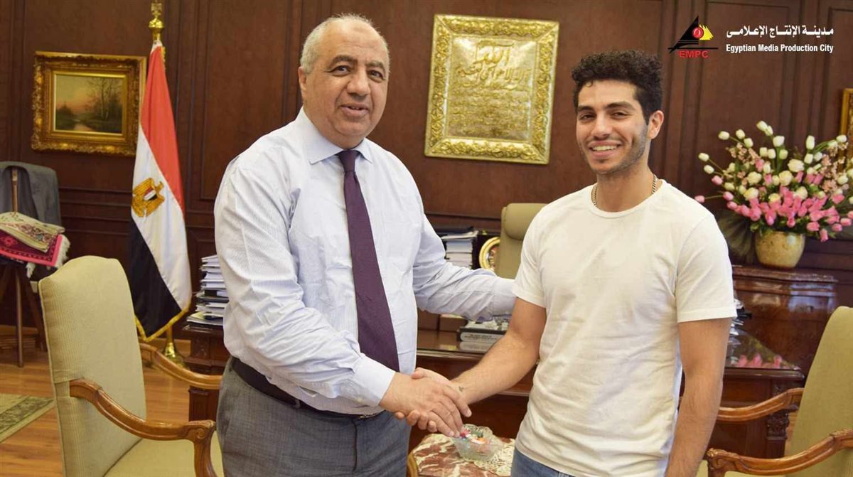 لقطات من زيارة مينا مسعود لمدينة الإنتاج الإعلامي