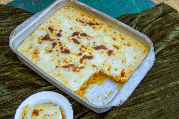 مقادير عمل بطاطس بالبسطرمة والبشاميل