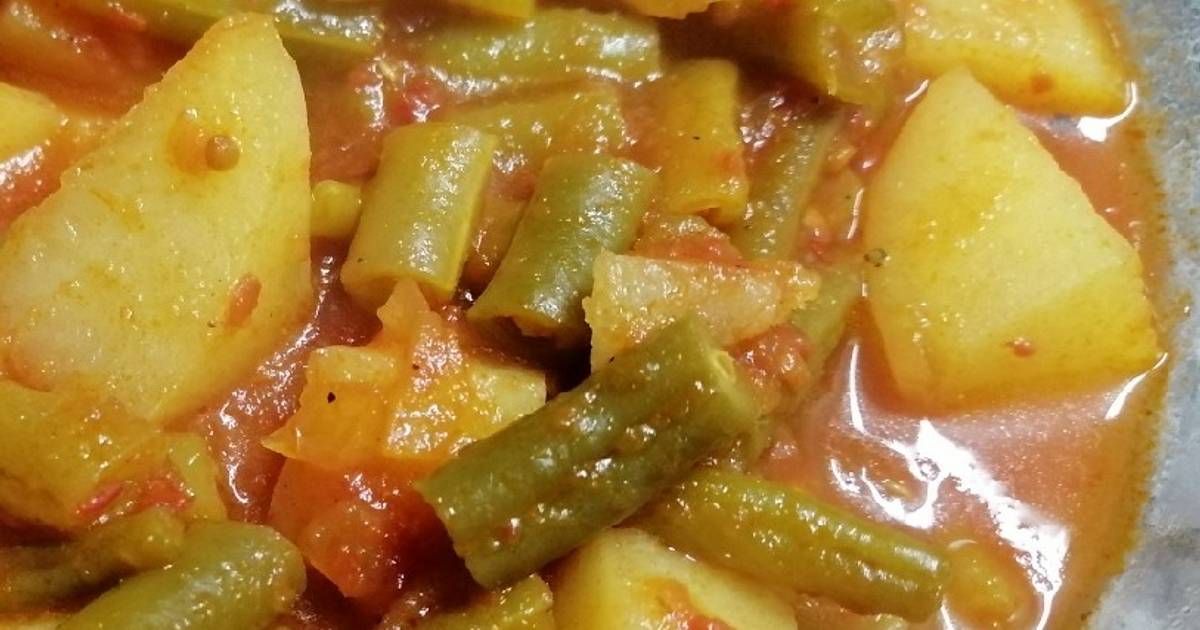 مقادير عمل بطاطس بالفاصوليا في الفرن