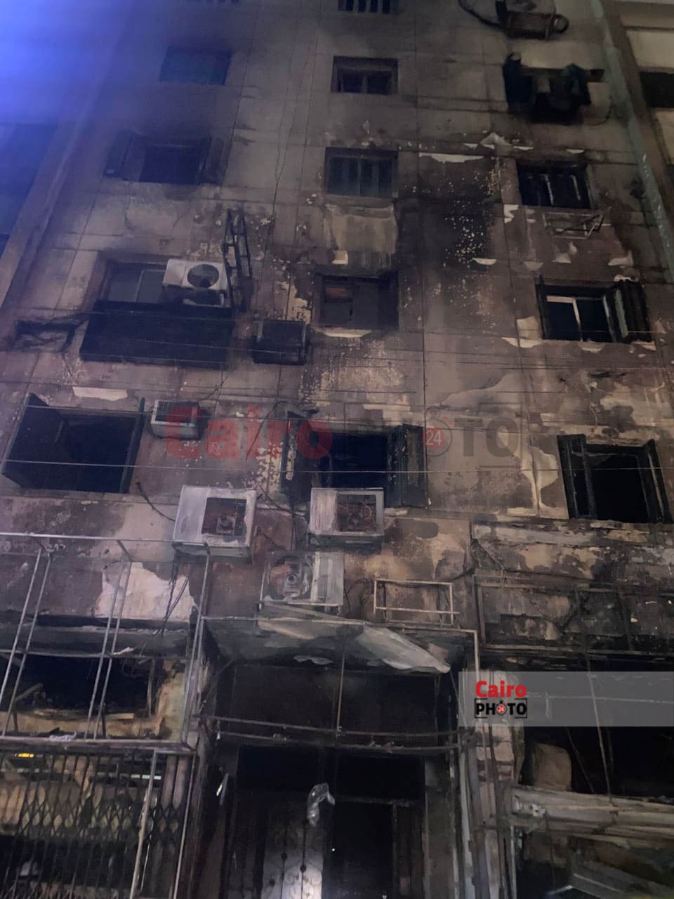 عقار حريق مصر الجديدة