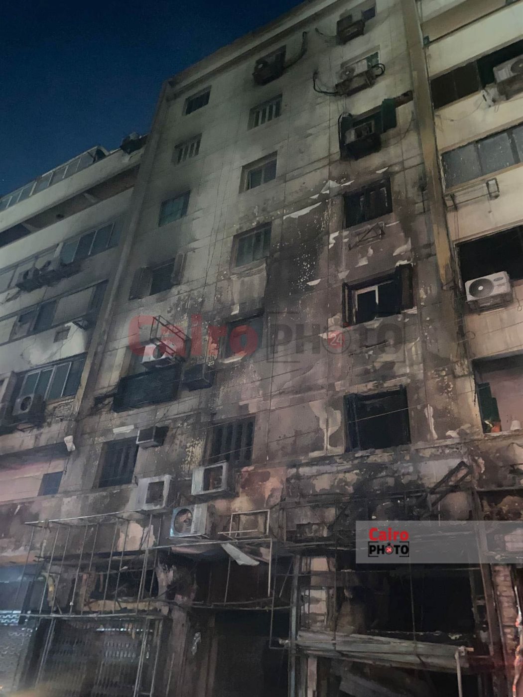 عقار حريق مصر الجديدة