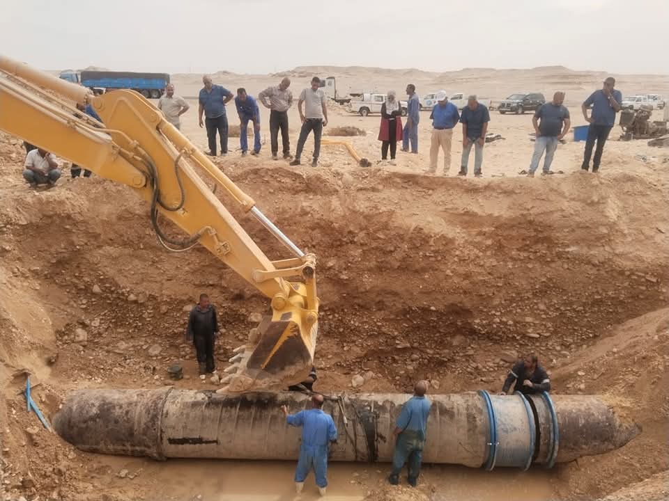 إصلاح كسر خط مياه الكريمات 