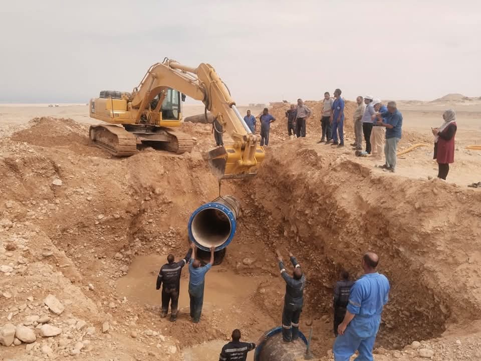 إصلاح كسر خط مياه الكريمات 