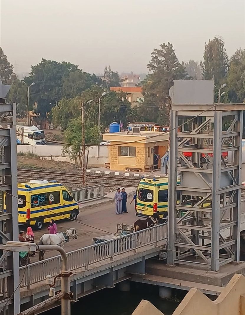 حادث اصطدام قطار بجرار زراعي في البحيرة