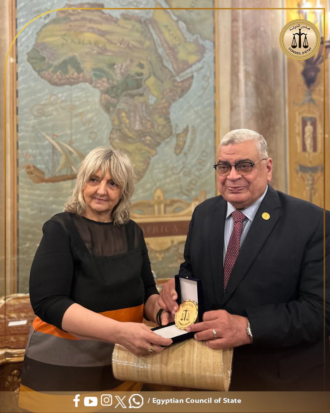 مجلس الدولة يوقع مذكرة تفاهم مع المعهد الدولي لتوحيد القانون الخاص