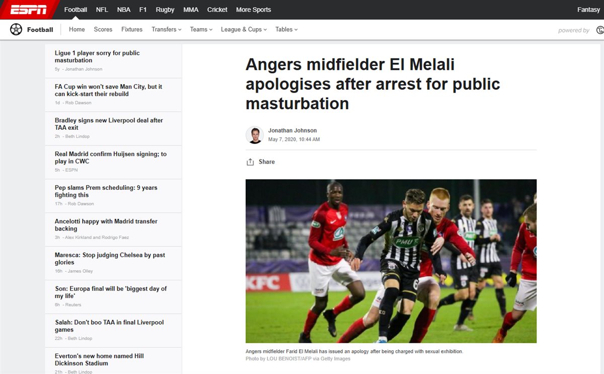 صحيفة ESPN تبرز أزمة فريد الملالي بعد اتهامه بالتحرش الجنسي 