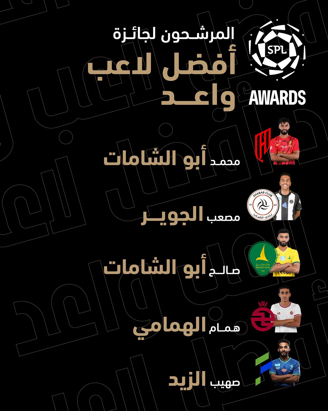  المرشيحن لـ جائزة أفضل لاعب واعد خلال الموسم الحالي بدوري روشن