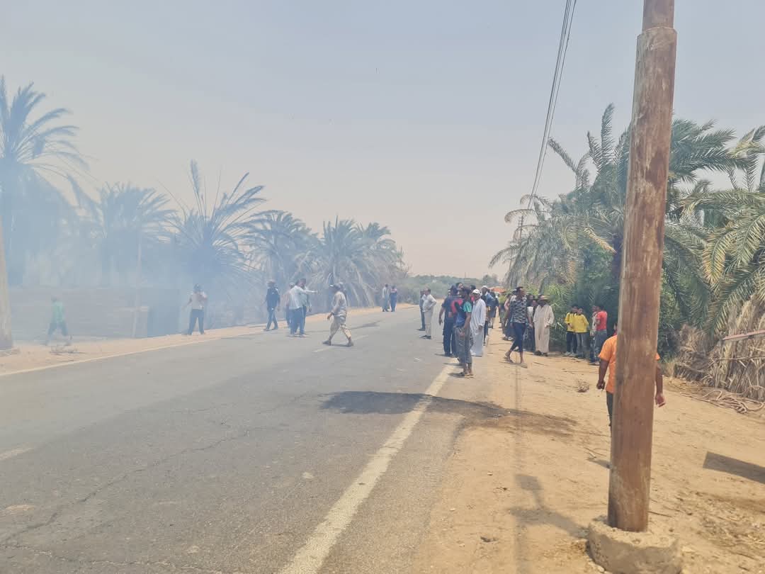 نشوب حريق بقرية القصر