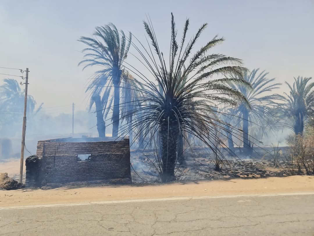 نشوب حريق بقرية القصر