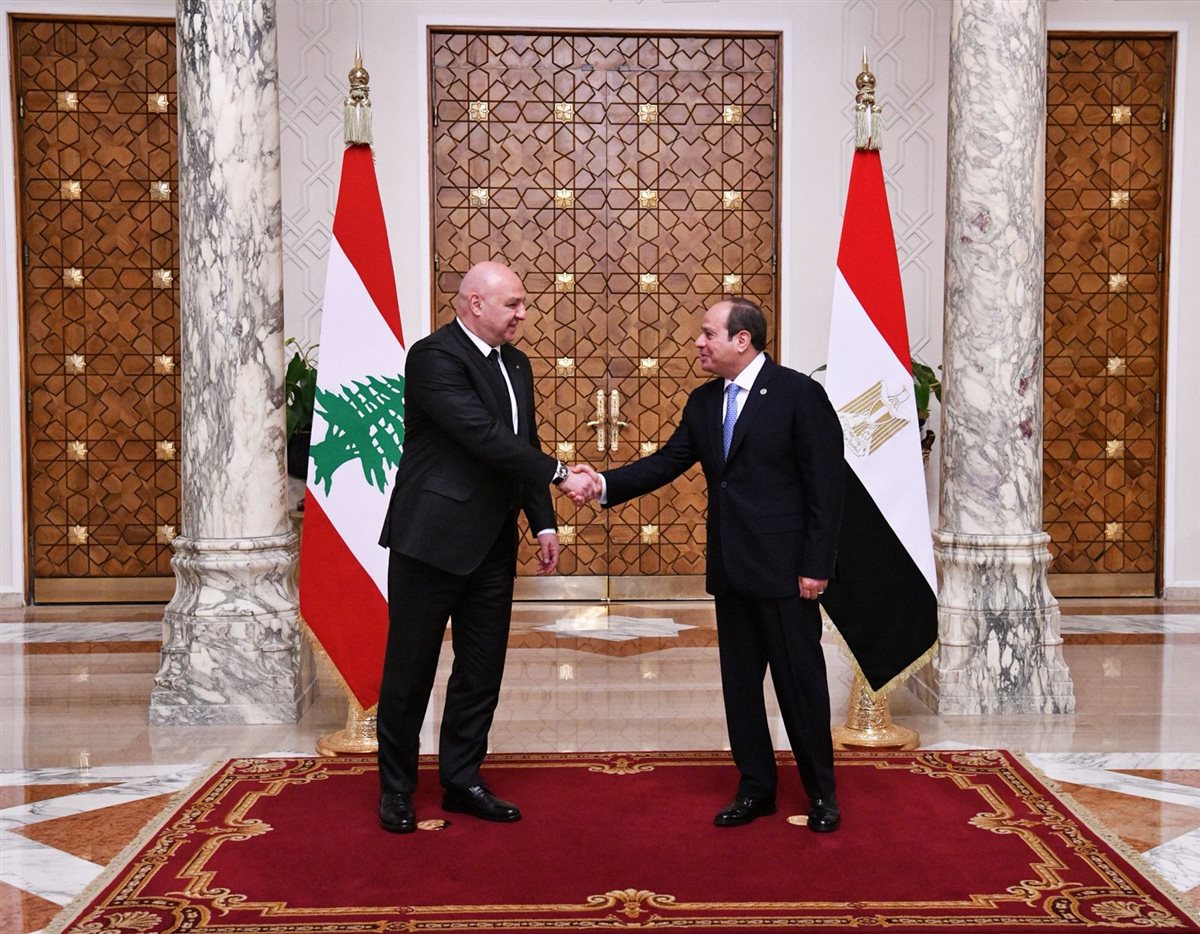 الرئيس السيسي والرئيس اللبناني جوزاف عون&nbsp;