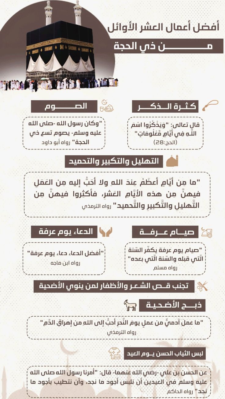 أفضل أعمال العشر من ذي الحجة