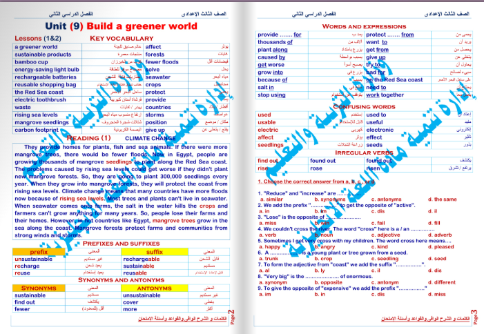 نماذج امتحانات اللغة الإنجليزية للصف الثالث الإعدادي الترم الثاني 2025