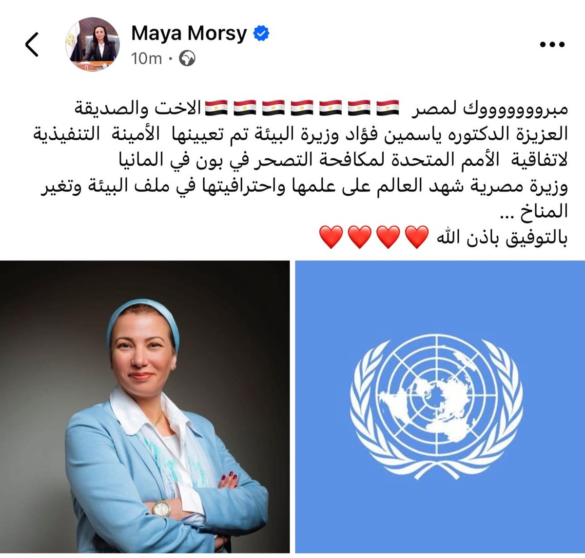 ما كتبته الوزيرة مايا مرسي 