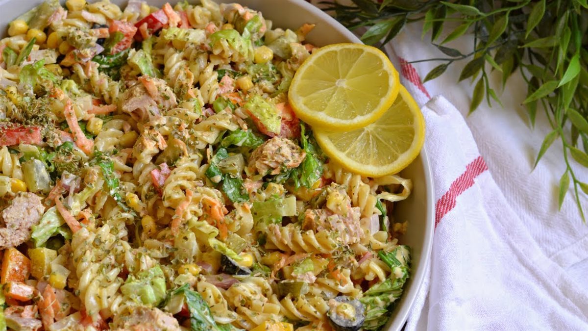 طريقة عمل سلطة المكرونة بالتونة والمايونيز