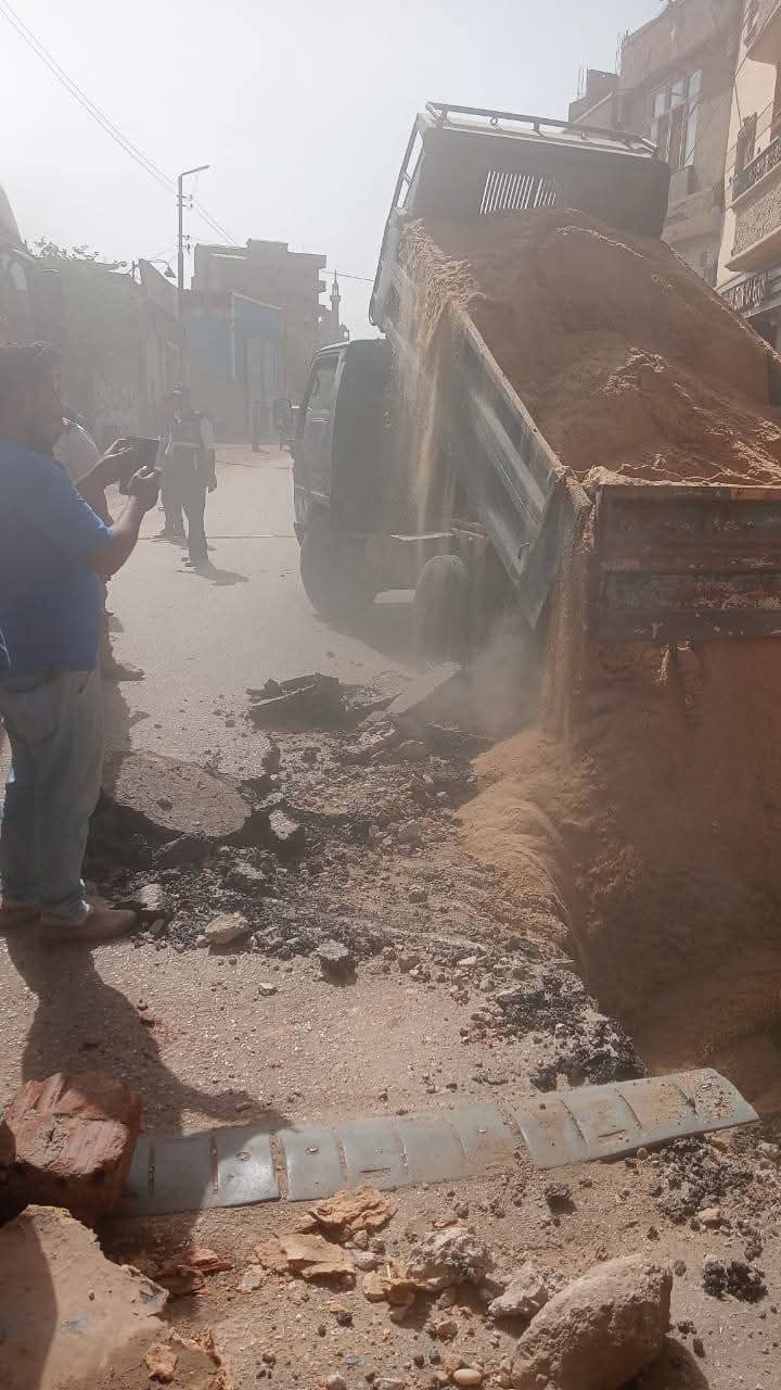 التعامل مع هبوط أرضي بالمنوفية