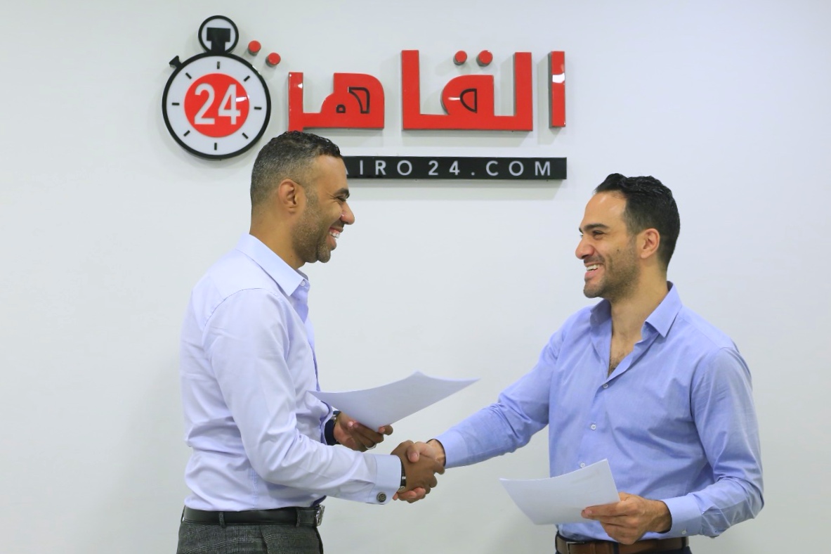 رجل الأعمال خالد حميدة، ومحمود المملوك رئيس تحرير القاهرة 24