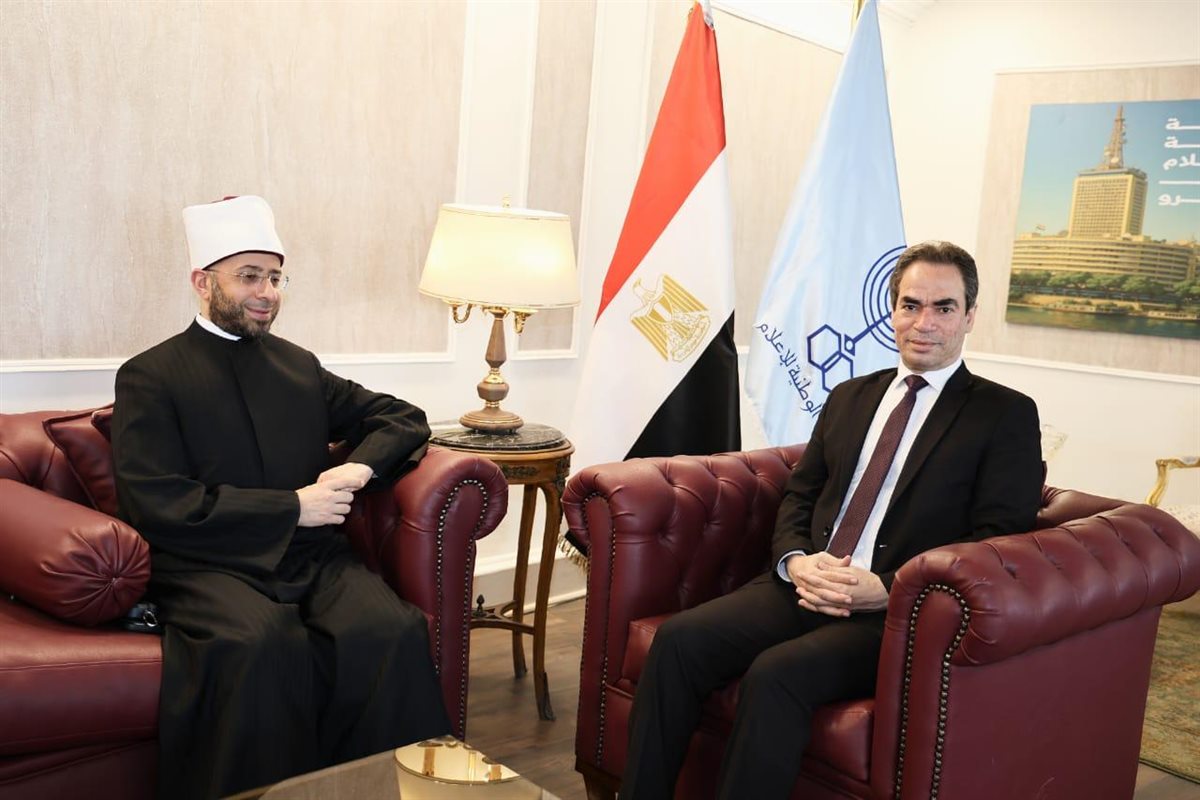 رئبس الهيئة الوطنية للإعلام بستقبل وزير الأوقاف في ماسبيرو