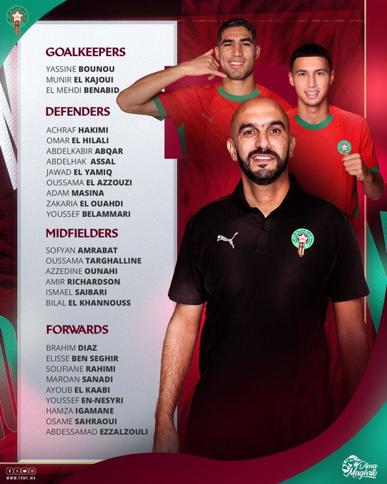 قائمة منتخب المغرب في التوقف الدولي المقبل